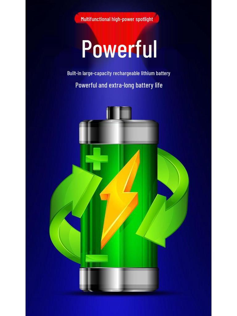 Rechargeable High-Power Spotlight: Handheld, Super Bright, Long-Range with Extended Battery Life for Outdoor and Household Use