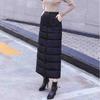 Damen Daunenrock aus Baumwolle, A-Linie, hohe Taille, Taillenschutz, warm, winddicht, verdickender einteiliger, mittellanger Hüftrock