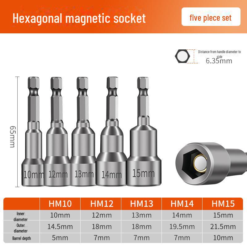 8mm Magnetic Hex Socket Head Drill and Wrench Tool Set