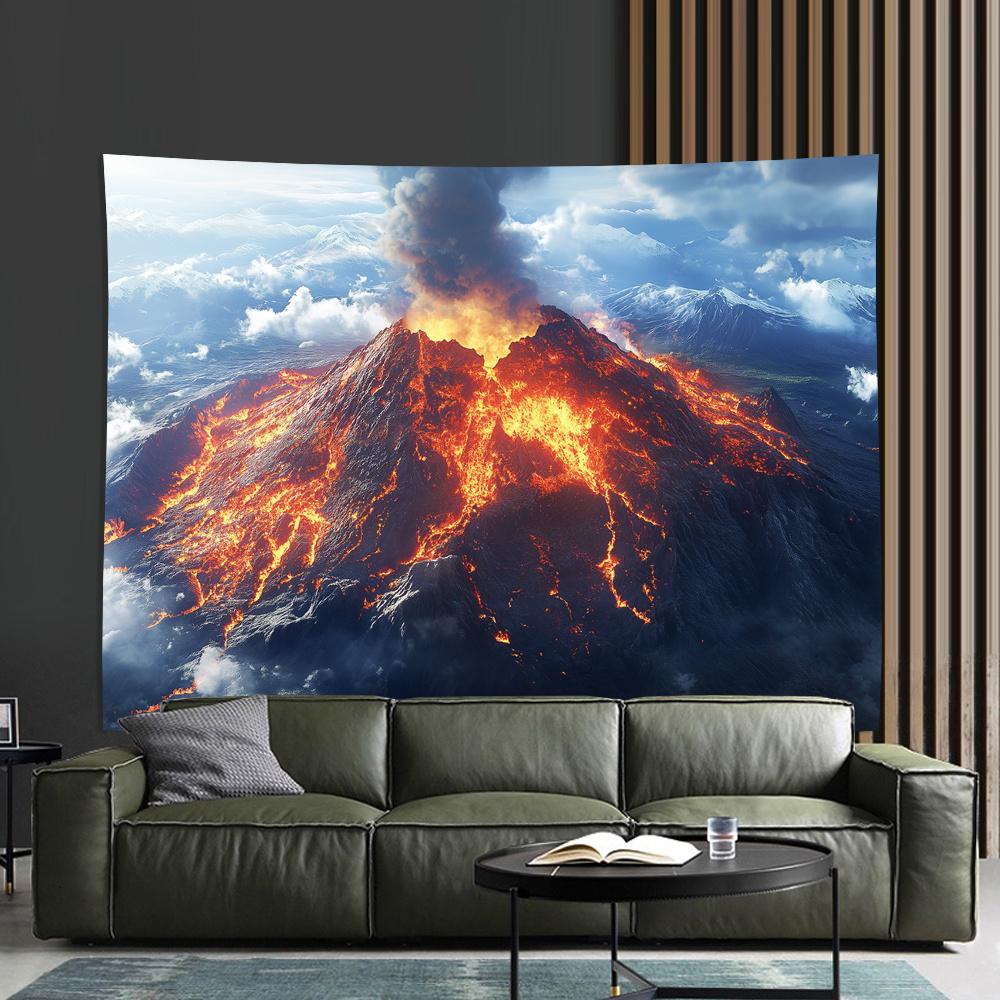 

Volcanic magma flow Digital printing polyester wall hanging tapestry decorative Living room bedrooms Office background gift 74x94cm(29x37in)