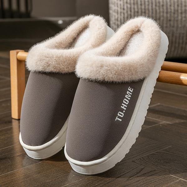 Thickened Cotton Slippers for Stepping On Shit, Indoor Home Use In Autumn and Winter, Warm and Velvet Dormitory Wedding Slippers
