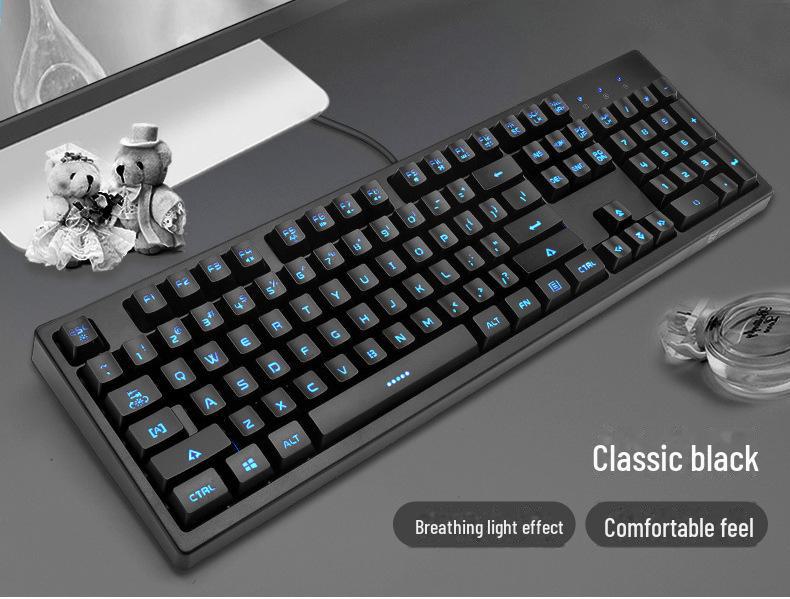 Sensoni Silent Mechanical Keyboard: Wired, Backlit USB for Office & Gaming