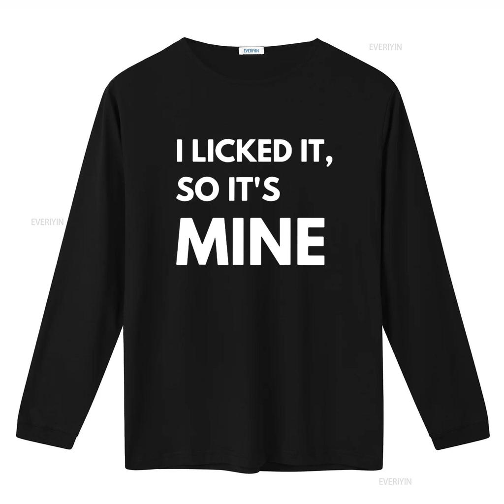 I Licked It So s Mine Fun Typography Design for Animal Womens T Shirt Black 2XL vintage Washed Soft Slightly Unisex Casual