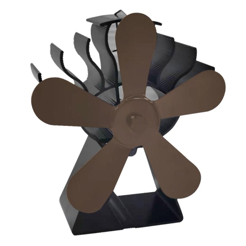 

Newly Designed Heat Powered Stove Fan Larger Air Flow Self-generation No Plug Saving Fuel Efficiently for Ideal Gift for бронзовый