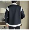 Men's 2023 Spring Korean Casual Color-Block Lapel Jacket – Trendy & Handsome Design