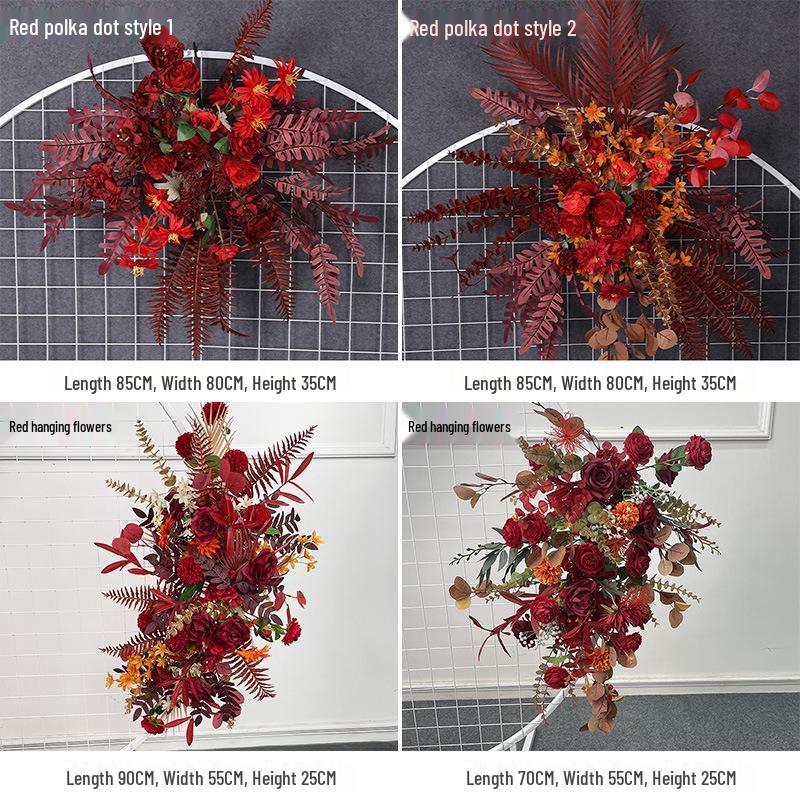 2025 Wedding Floral Decoration: Engagement Banquet Scene, Road/Stage Floral Rows, Arch Flowers, Artificial Background Simulation, Floral Art.