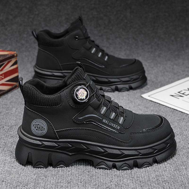 2025 autumn men's shoes new high-top Martin boots men's British retro platform tooling shoes casual short boots