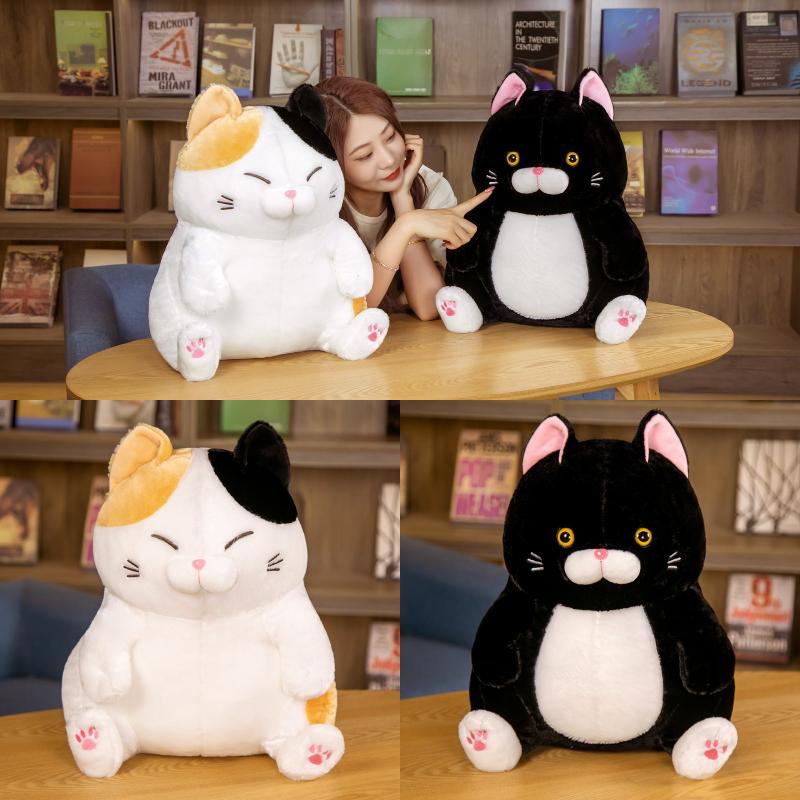 Plush Cat Amuse Doll Stuffed Toy Decoration Black White Multiple Sizes Kids Gift