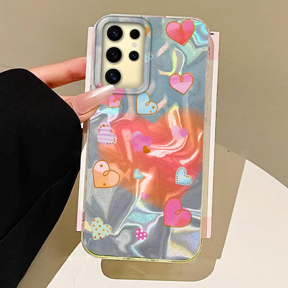 

Чохол для телефону з леопардовим принтом у формі серця з водяною текстурою для Samsung Galaxy S25 S24 S23 S22 S21 FE Plus Ultra Shell Силіконові сумки Чохол Samsung Galaxy S24 FE білий