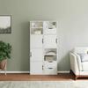 Side Cabinets 4 Pcs ODDA White 40x24x79 Cm Solid Pine Wood