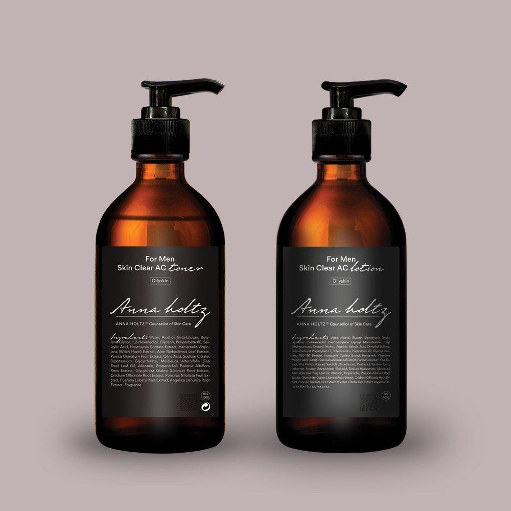 Holtz for Men Oily and Problematic Skin Skin Lotion 300ml 2 Type Set Men Men's Cosmetics Dog Oil Sebum Relief
