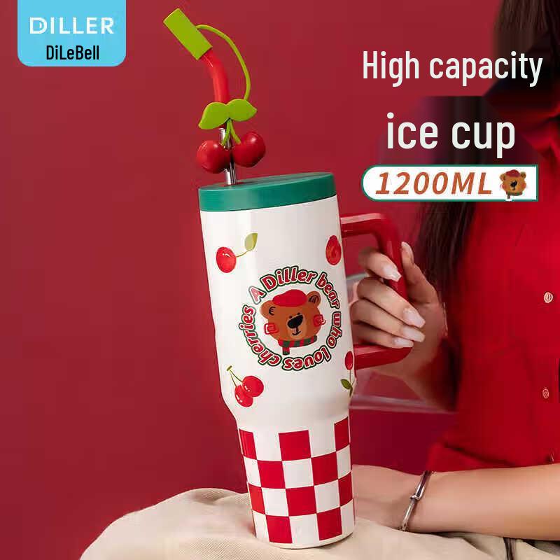Dileber Cherry Bear 1200ML Insulated Tumbler