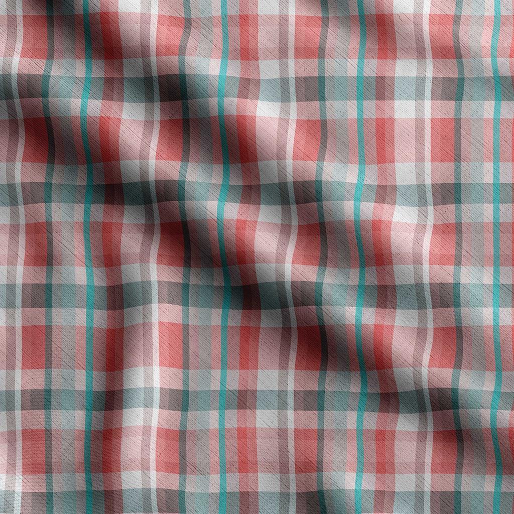 Soimoi Check Print,  Cotton Cambric, Quilting Fabric Sold by The Yard 42 Inch Wide, Medium Weight Cotton Fabric, Sewing  Supplies,Baby