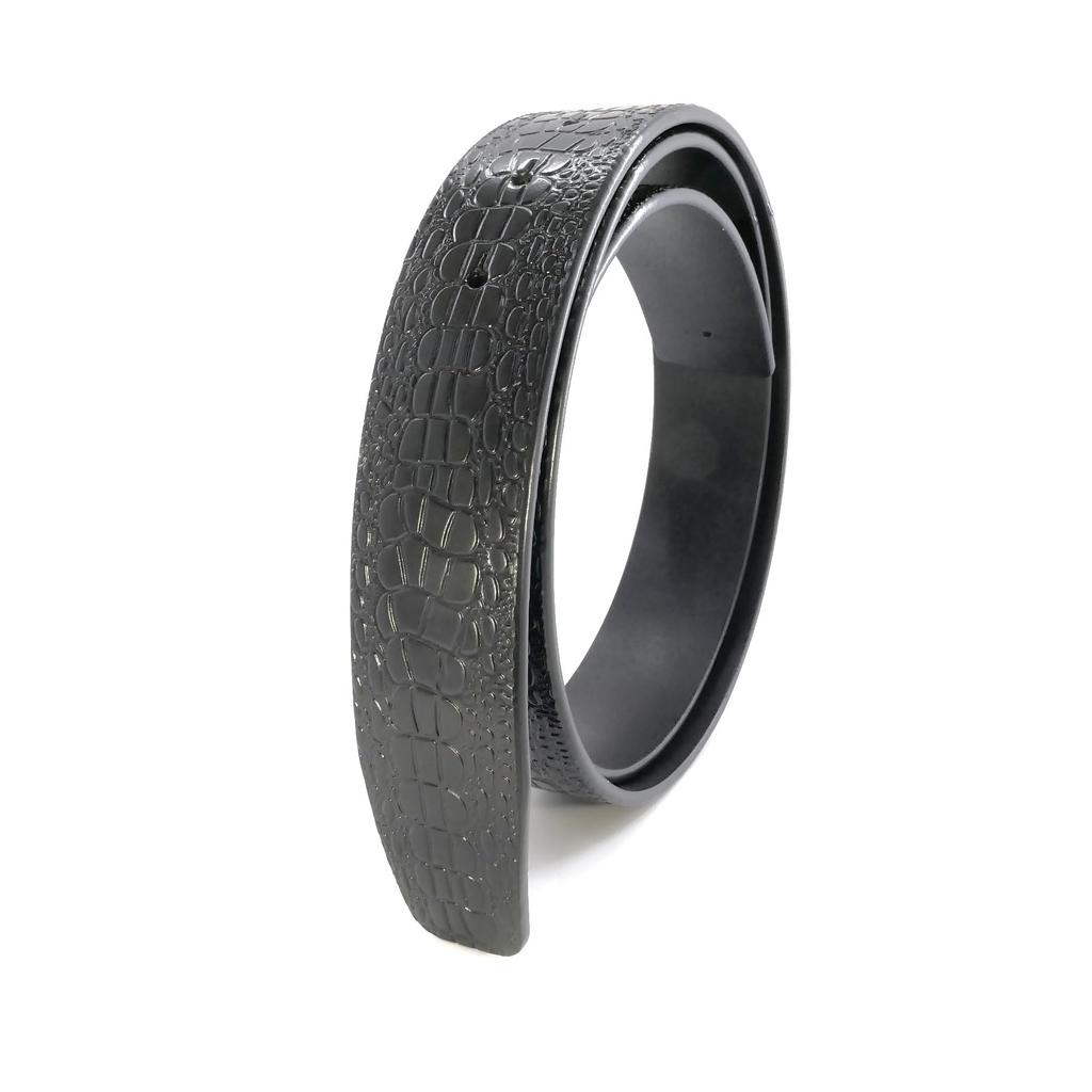 Cuir uniquement ventre de crocodile pleine largeur cuir véritable [Happy Patch] ceinture, motif, cuir, env.. 125cm, 38mm, taille, long, ceinture pour homme,