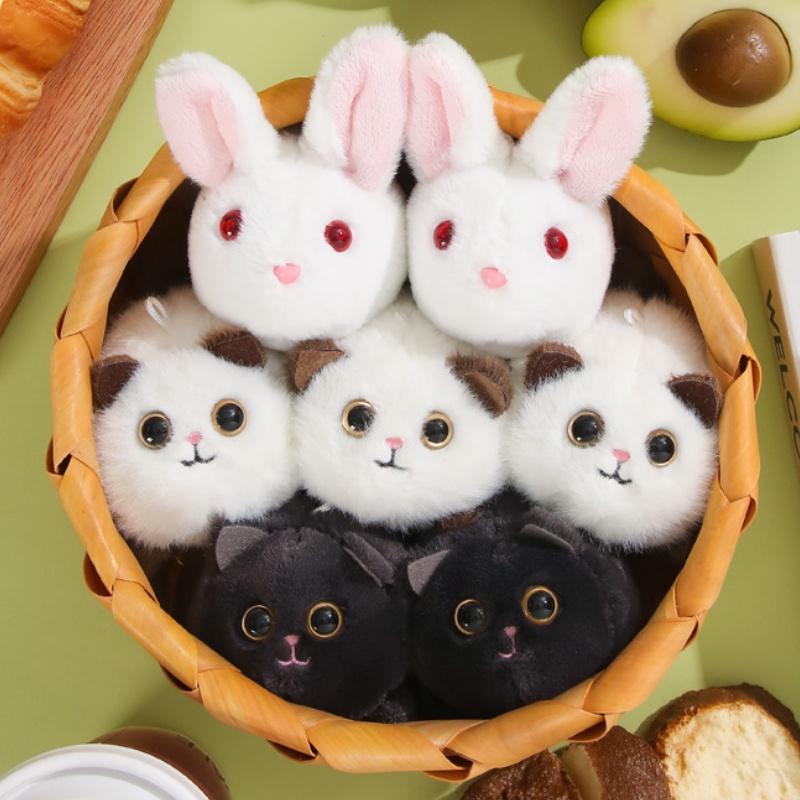 Entzückendes Lejier Weißes Katze Plüschtier mit wedelndem Schwanz für Kinder