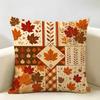 Autumn Maple Leaf Pattern Cushion Cover Durable Hypoallergenic Organic Linen Pillow Cover Short Size Washable Skin-Friendly