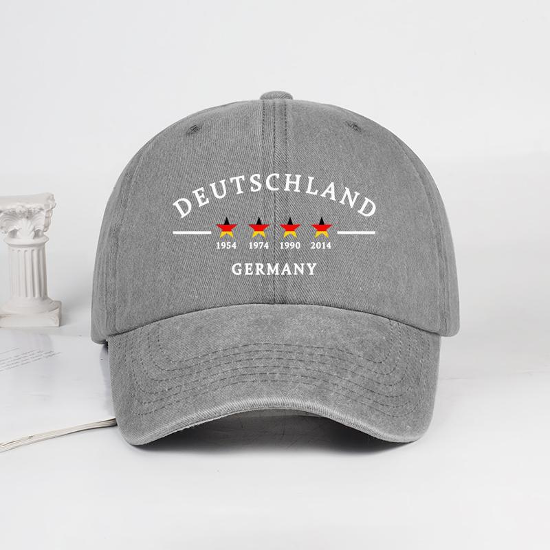 

Germany 4 Stars Champions 1954-2014 Baseball Cap For Men Women Washed Cotton Adjustable Dad Hat German Football Fan Gift Sun Cap сірий