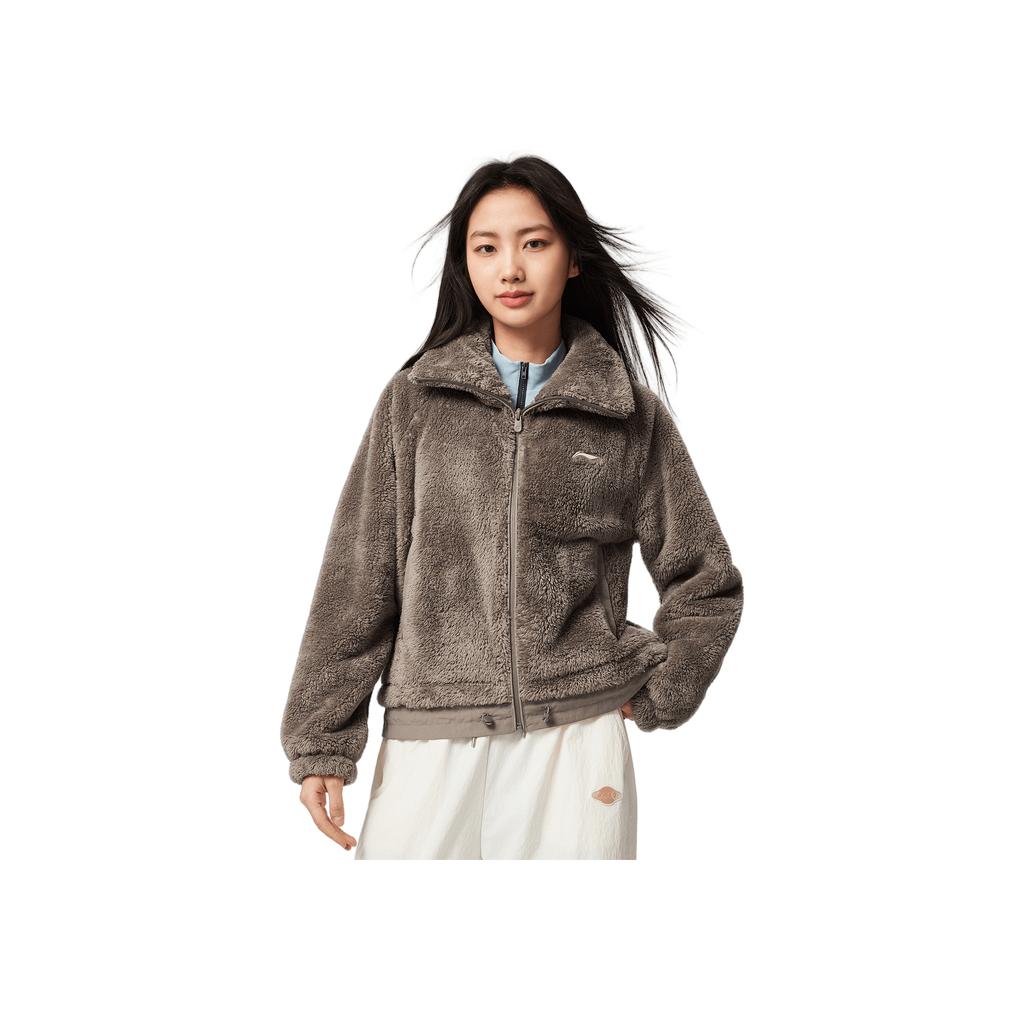 Li-Ning Windproof Water-Repellent Minimalist Comfortable Versatile Fleece Jacket Women outerwear AFDVE80-4