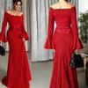 Womens One Shoulder Long Sleeve Slim Fit Formal Evening Party Banquet Dress