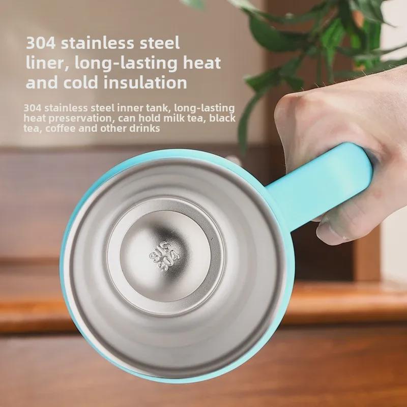 Nová 40oz kreslená termoska: Velkokapacitní hrnek z nerezové oceli s rukojetí a brčkem