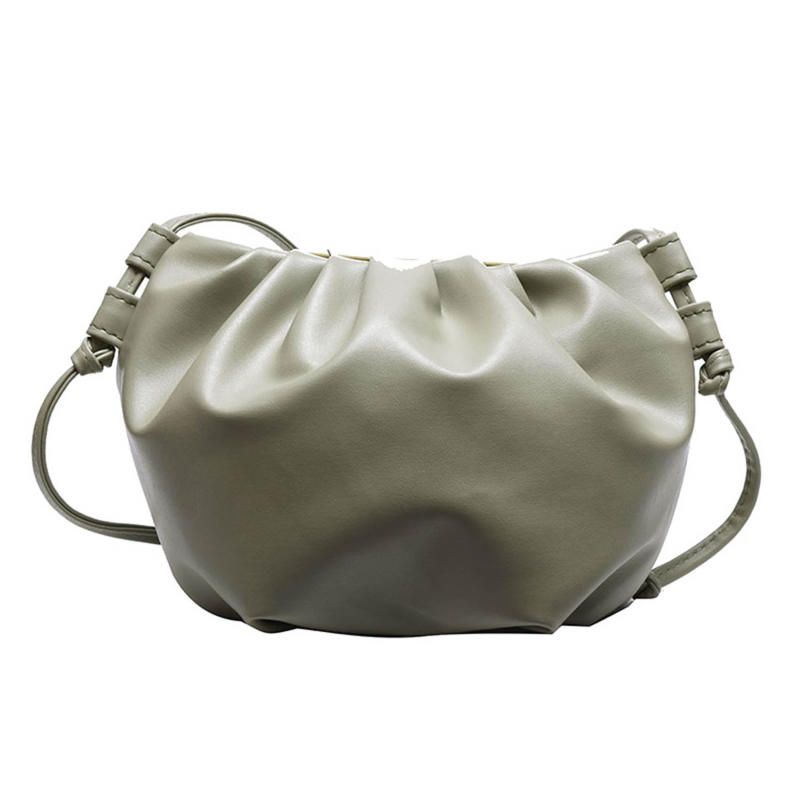Women's Fashion Cloud Shape Evening Bag Niche Design Solid Color Leather Shoulder Messenger Bag