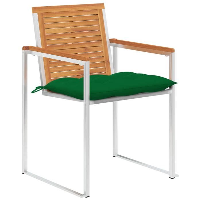 Exclusive House - Garden Chairs Set of 4 with Cushions Solid Acacia Wood