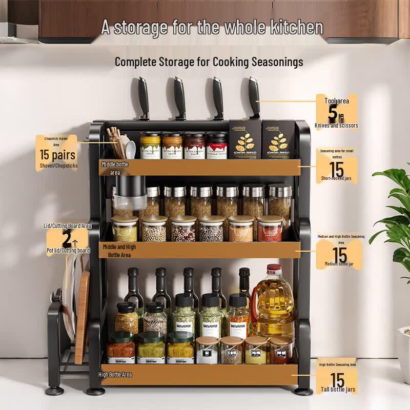 Countertop Kitchen Spice Rack Organizer