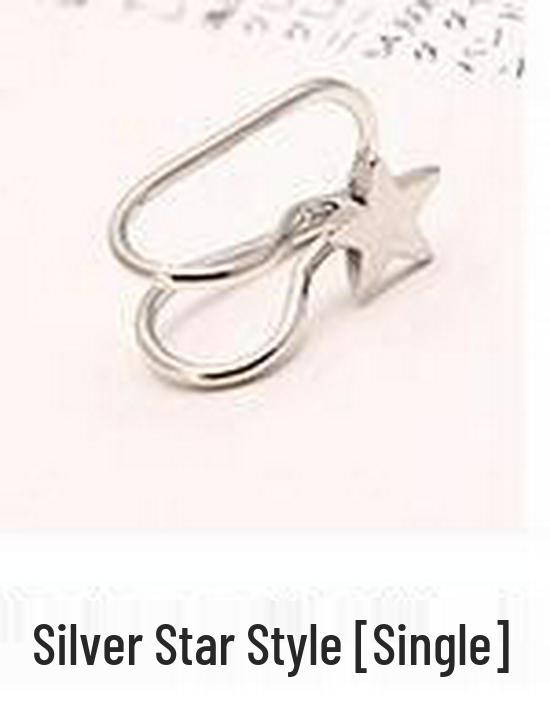 Korean Pearl and Diamond Star Ear Cuffs - U-Shaped Temperamental Stud Earrings