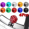 4Pcs Aluminum Alloy Dice Tire Valve Stem Caps Dustproof Tire Valve Stem Covers for Cars SUV Trucks Bikes Motorcycles