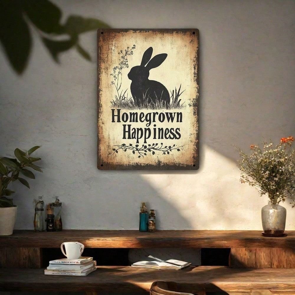 

Vintage Easter Bunny Metal Sign Wall Decor for Living Room