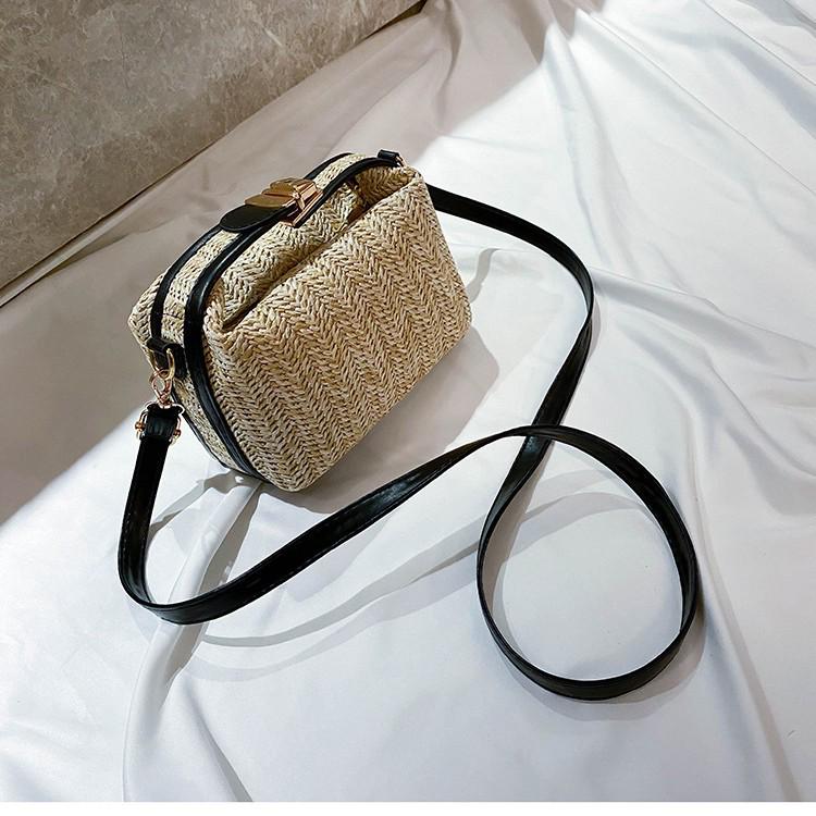 2025 Trendy Koreansk-Stil Stråvevd Crossbody Håndveske - Enkel, Frisk, Allsidig Vår/Sommer Dame Skulderveske
