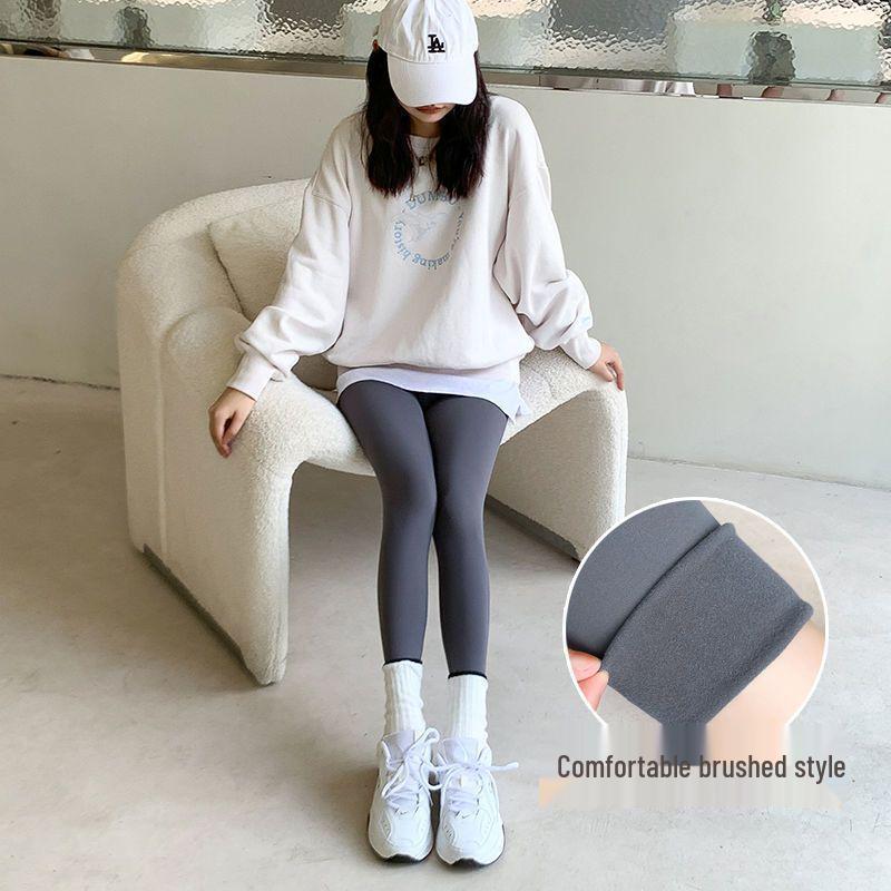 Women's High-Waisted Fleece-Lined Shark Leggings: Winter Warm Slimming Yoga Pants