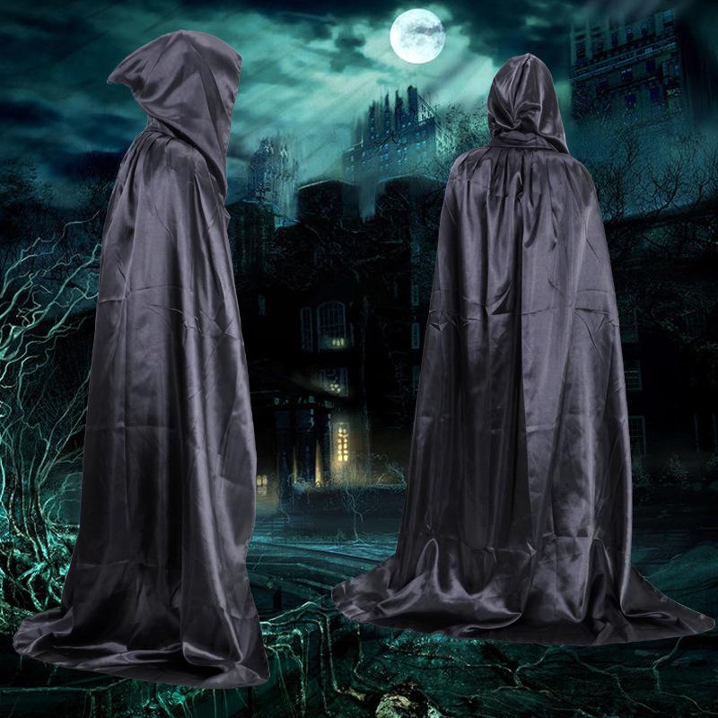 1Pc Halloween Cloak Death Cosplay For Unisex Adults Hooded Cape Vampire Cos Halloween Party Costume Props