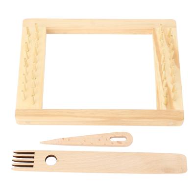 Webmaschine aus Holz mit Nadel und Webkamm Dichte Säule Anfänger Strickrahmen für