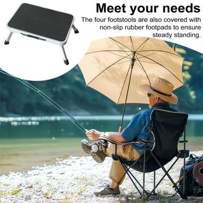 Folding Step Stool Portable Lightweight Heavy Duty Steel Holds 150kg Capacity Outdoor