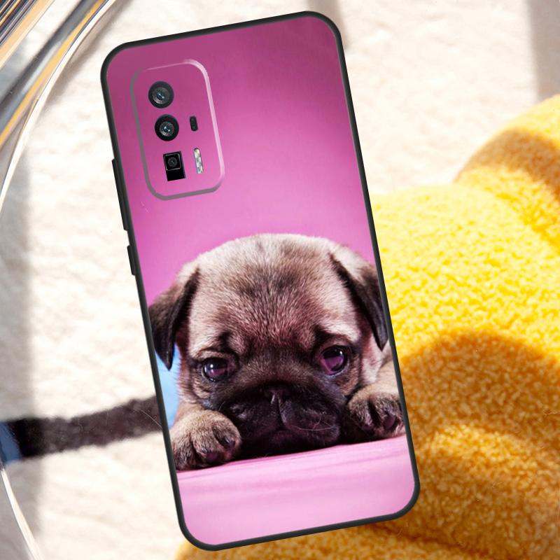 SŁODKI Piesek Mops Etui Dla POCO X3 X4 X5 X6 Pro M5s M6 F3 F5 Xiaomi 14 13 Ultra 12 Lite 11T 12T 13T Pro Pokrowiec