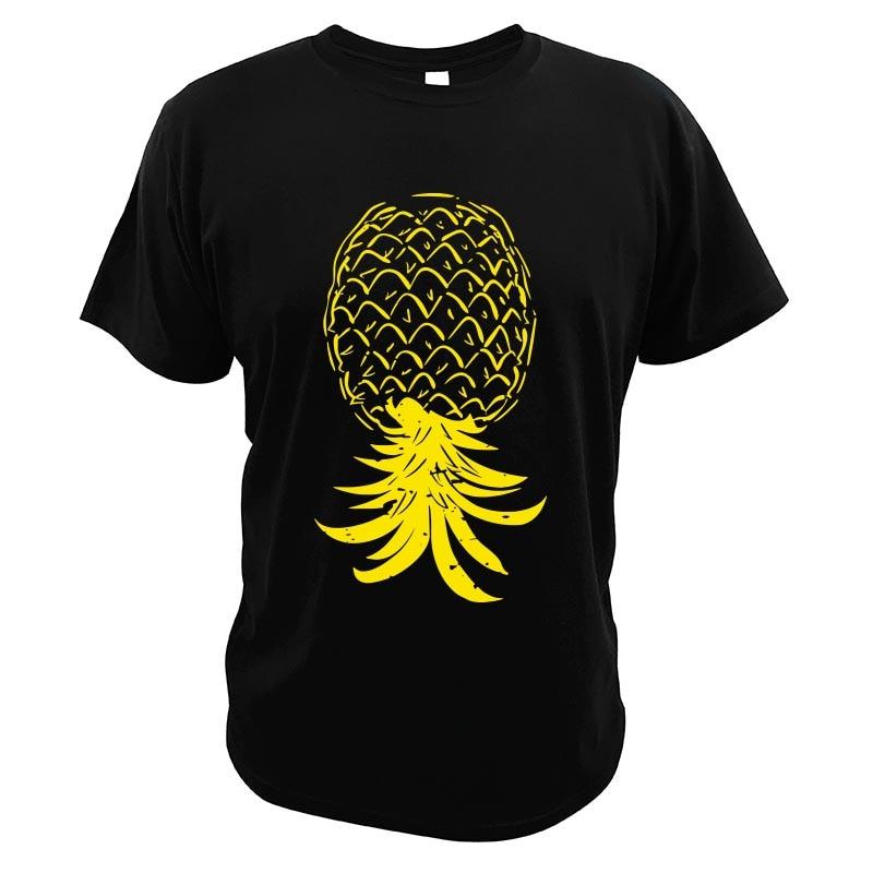 

Футболка Swinging Lifestyle с ананасом, перевернутая футболка в стиле свингер, 100% хлопок, мягкие футболки с круглым вырезом и короткими рукавами XL