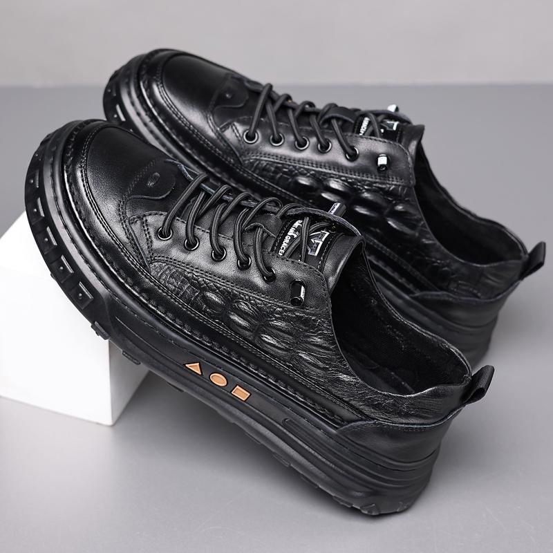 

Новые мужские деловые кожаные туфли, мягкие мокасины, удобная повседневная обувь для мужчин, весенние и осенние однотонные черные мужские кроссовки 44 чёрный