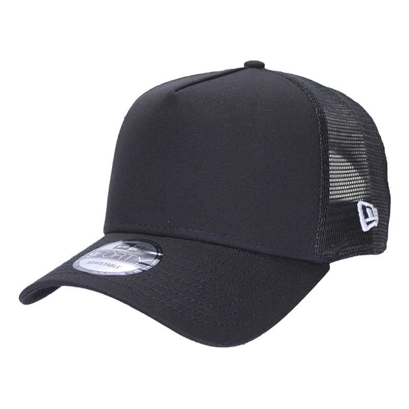 New Era Cap 9FORTY Mesh Baseball Cap Side Logo Plain Black NE205
