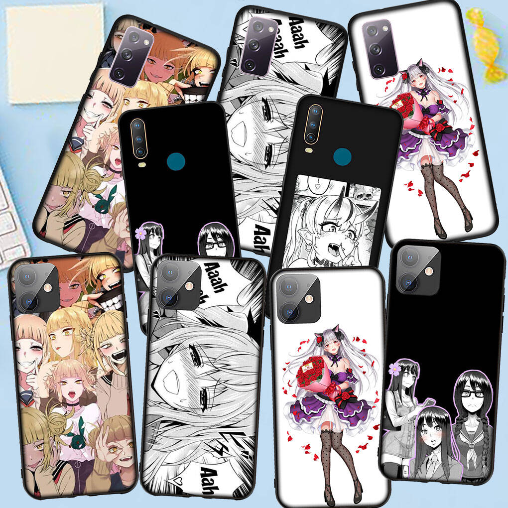 Mobilskal för Samsung Galaxy S25 S23 S22 S24 Ultra FE A05 A06 A15 A16 A36 A37 A35 A54 A55 A56 A57 A25 A26 A53 Tecknad Waifu Sugoi Ahegao Tjej Skydd