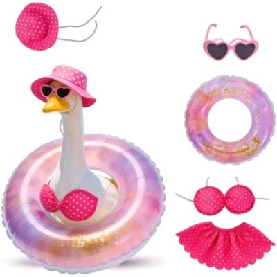Hawaiian Porch Goose Outfit with Sunglasses Wreath, Goose Summer Outfit Porch Goose Bikini Clothes Costume Fits 23inch Statue,