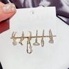 ANENJERY 6 Pieces/set Star Scissors Pin Bow Earrings Set Zircon Earring Korean Fun Ear Buckle Accessories