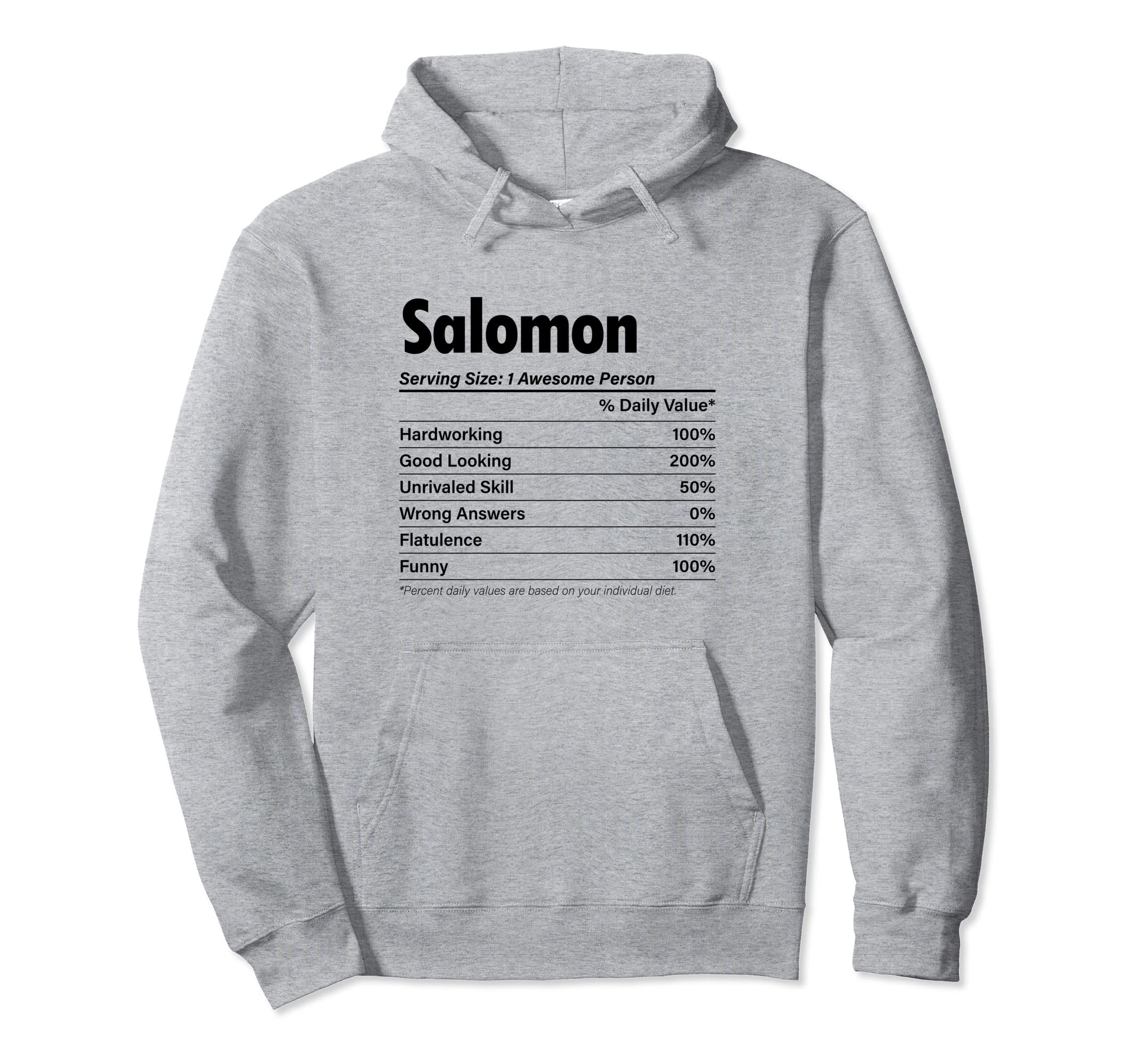 

Salomon Nutrition Facts | Funny Name Definition - Graphic Hoodie