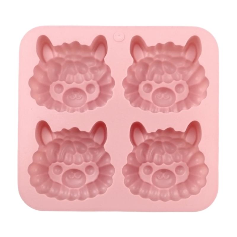 

Flexible Silicone Baking Mold With 4 Cartoon Alpacas Shape For Cake Chocolate Dishwasher Safe Ice Cubes Tray 1