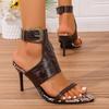Fashion 2025Designer Serpentine High Heels Women's Sandals Pointed Toe Pumps Summer Luxury Sexy Open Toe Party Shoes Sandalias Mujer