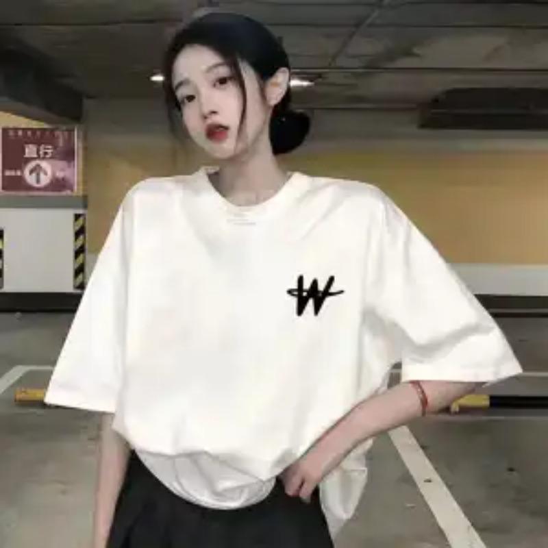 

Літня футболка з чистої бавовни з коротким рукавом Жіноча вільного крою Зручні Легкі Топи Стиль Новинка XXXL червоний