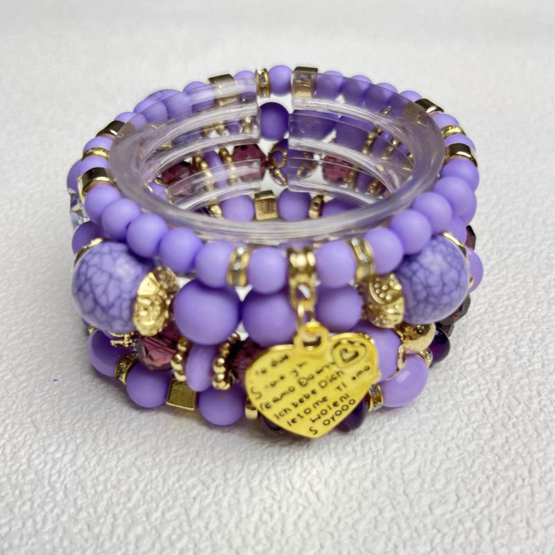 

Богемный многослойный металлический кулон в форме сердца и женский браслет с бусинами