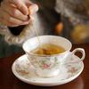 Vintage Ceramic Tea Cups for Women Gift Floral Coffee Mug and Saucer with Gold Trim for Cappuccino Black Tea