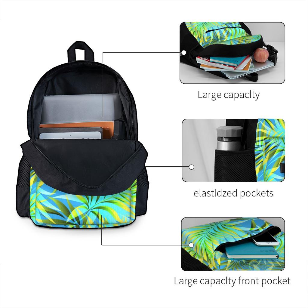 Tropical Palm Leaf Backpack Jungle Print Outdoor Backpacks Youth Fun School Bags High Quality Big Rucksack