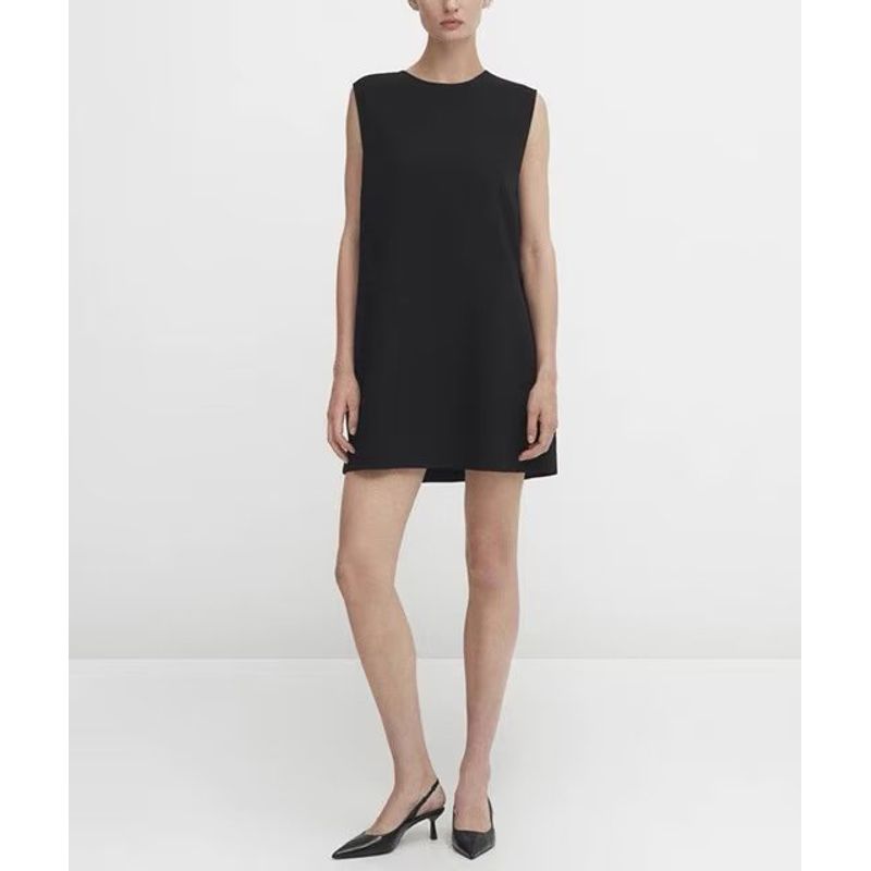 MD Spring New Arrival Women's Fashion Casual Minimalist Style Accessible Luxury Sleeveless Short Version Dress Black Dress 6667715